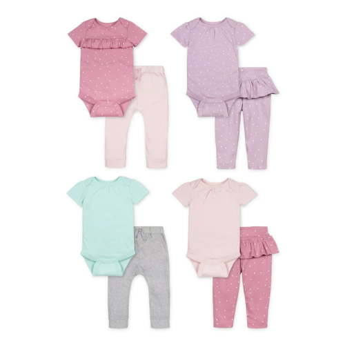 Little Star Organic Baby Girl 8 Pc Mix & Match Set, Size Newborn-24 Months
