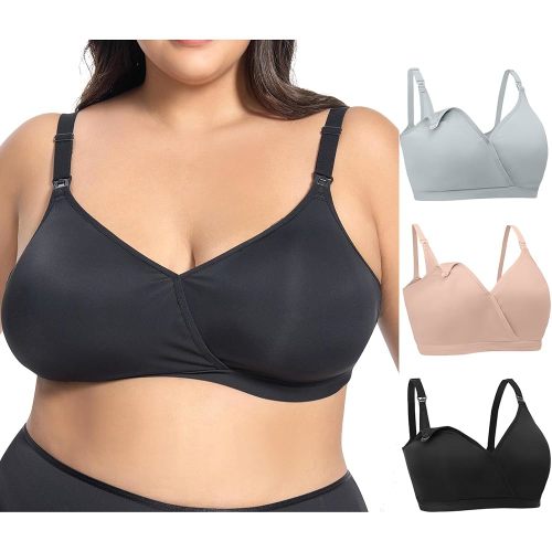 Nursing Bra Built in Pads Non Removable for Women Big Boob,Oversize Nursing Bra Large Bust,Maternity Bra Plus Size Oversize