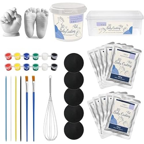 Baby Casting Kits, Baby Hand and Footprint Kits Gift, Gifts for New Moms Babys Molding Kit Hands and Feet, Babys Handprint Ornament Kit, Personalized Keepsake Stuff