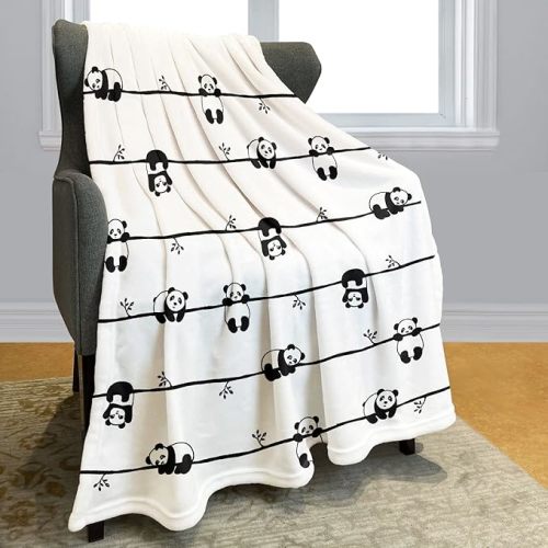 Climbing Panda Throw - Striped