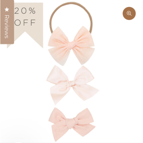 Bow 3 Pack: Blush Headbands