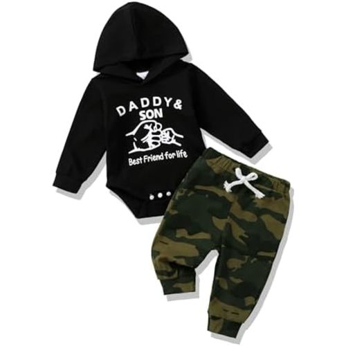 Renotemy Newborn Baby Boy Clothes Infant Boy Outfits Baby Hoodie Romper Fall Winter 0 3 6 9 12 18 Months Baby Clothes for Boy