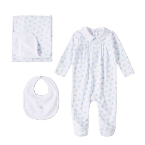 Edgehill CollectionEdgehill CollectionEdgehill CollectionEdgehill Collection Baby Boys Train 3-Piece Layette Separates BundleBaby Boys Preemie-9 Months Collared Neckline Long Sleeve Train Print CoverallBaby Boys Train Print BlanketBaby Boys Train Bib