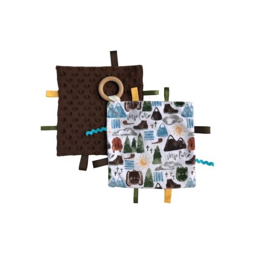 Verso L'alto Blessed Pier Giorgio Frassati Minky Crinkle Toy, Sensory Toy, Baby Lovey, First Soft Toy, Baby Gift - Brown Minky