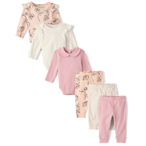 Baby Girls Rose 6-Piece Outfit Set - Homegrown by Gymboree - Orange