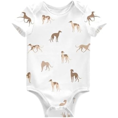 vvfelixl Baby Girls' Bodysuits Black Pug White Short Sleeve Cotton Baby Clothes For Girls 0-24 Months