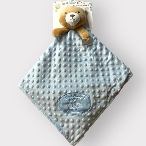 LITTLE ME Plush BLUE BEAR Thank Heaven For Little BOYS Lovey Security Blanket