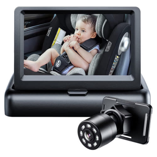 Itomoro Baby Car Mirror, View Infant in Rear Facing Seat with Wide Crystal Clear View,360° Rotation Plug and Play Easy Install baby car monitor 1080p