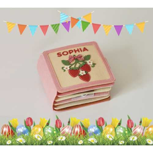 Personalized Christmas gift for baby, Handmade felt quiet book, Customized soft Montessori-inspired toy, First birthday present, Busy book