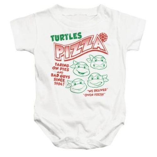 Baby TMNT Turtles Pizza Infant Bodysuit White 18 Months