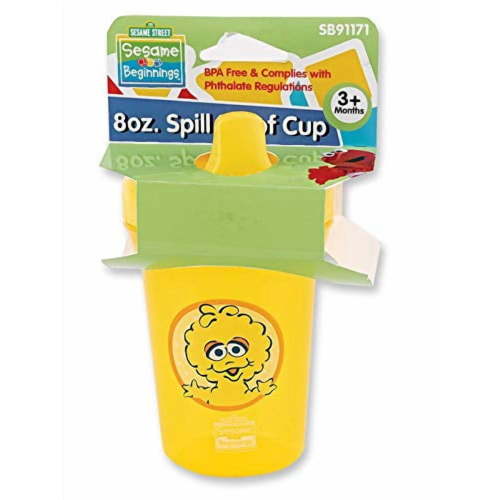 Sesame Street Sesame Beginnings 8oz. Spill Proof Cups - Big Bird, Cookie Monster and Elmo (3-Pack), Multicolored