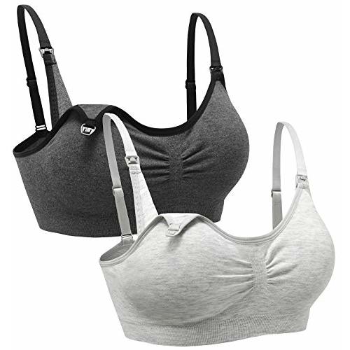 Suekaphin 2PACK Nursing Maternity Bra for Pregnancy Women Breastfeeding Comfortable Sleeping with Extenders