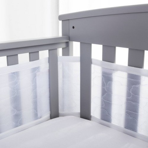 BreathableBaby Breathable Mesh Crib Liner - Deluxe Sheer Quilted Collection - Clouds