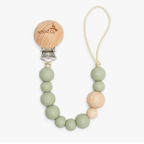 Ninni Co. Olive Green Pacifier Clip
