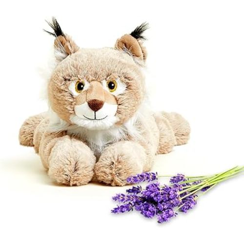 warmies Microwavable & Weighted Stuffed Animals, Bob Cat - Heated Stuffed Animal Plushie for Warmth & Comfort - Cute Soft Plush Toys for Boys, Girls, Babies & Toddlers