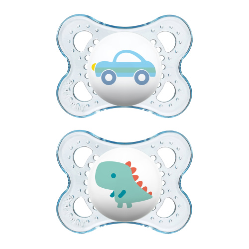 MAM Clear Pacifier, 0-6 Months, Boy, 2 Pack