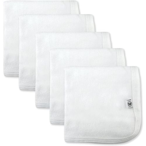 HonestBaby Unisex Baby Organic Cotton Washcloth Multi-Pack Winter Accessory Set, 5-Pack Honestly Pure White, One Size - 5-pack Honestly Pure White