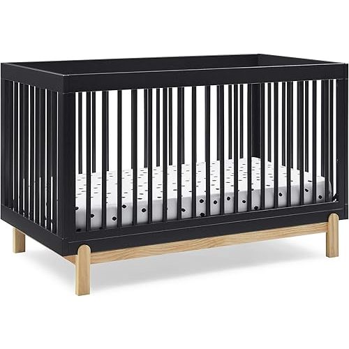 Delta Children Poppy 4-in-1 Convertible Crib, Midnight Grey/Natural