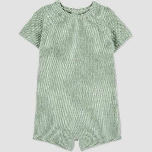 Carter's Just One You®️ Baby Boys' Seed Stitch Short Sleeve Romper - Green 3M