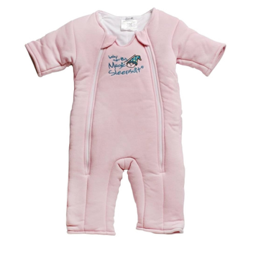 Magic Sleepsuit Baby Merlin's Cotton Baby Swaddle Transition Product - Soft and Cozy Design, Double Zipper for Easy Diaper Changes, Promotes Safe Sleep, 3-6 Months - Pink - Small 12-18lbs