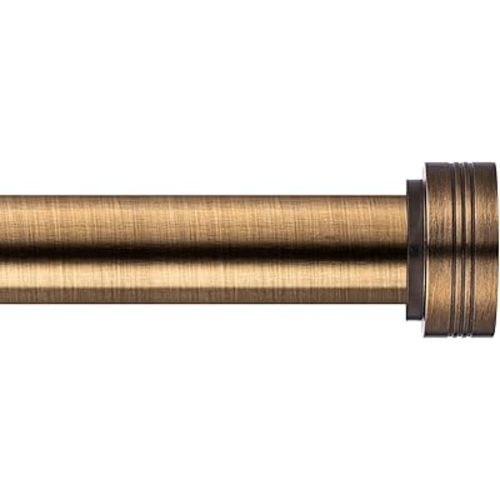 Brass Curtain Rods for Windows 30 to 88 Inch, Adjustable Length 1 Inch Diameter Curtain Rods with Aluminium Finials, Antique Bronze