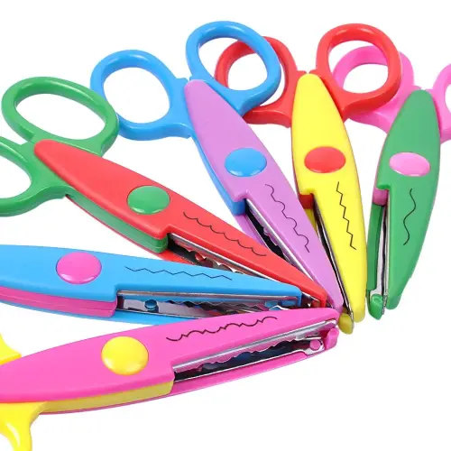 UCEC Craft Scissors Decorative Edge, Zig Zag, Kids Safety Design Pattern Scissors for Kids Toddler Adults, Crafting Scrapbooking Supplies for School, 6 Pack