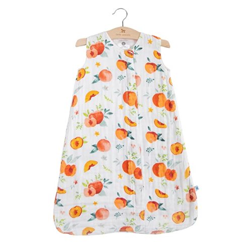 Little Unicorn – Georgia Peach Cotton Muslin Sleep Bag | 100% Cotton | Super Soft and Lightweight | Baby | Size Small: 0-6 Months | Machine Washable | 1.1 TOG - Rose Petal