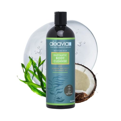 Aleavia Enzymatic Body Cleanse – Fragrance-Free Organic & All-Natural Prebiotic, Vegan Body Wash – Sulfate-Free Body Cleanser – 16 Oz. - Unscented - 16 Fl Oz (Pack of 1)
