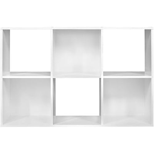 Closetmaid Decorative Home Stackable 6 Cube Cubeicals Organizer Storage Bookcase, with Hardware for Office, Home and Closet, White
