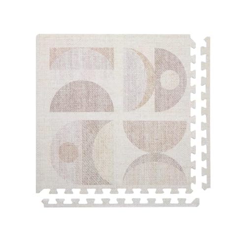 House of Noa Baby Play Mat – 4x8 Sandstone Luna – Set of 8 Tiles – Cushioned EVA Foam Play Mat for Floor, Soft Interlocking Baby Crawling Mats for Hard Floors