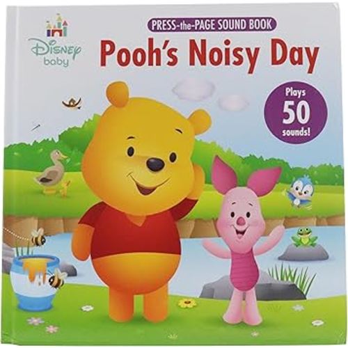 Disney Baby Winnie the Pooh - Pooh’s Noisy Day - Press-the-Page Sound Book - Plays 50 Sounds! - PI Kids