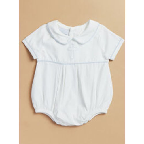 Joseph Embroidered Cross Bubble by Mudpie in White | Tullabee