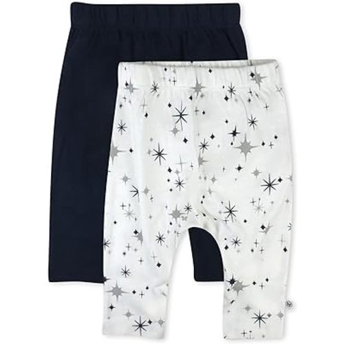 HonestBaby Multipack Harem Pants Roomy Fit Pull on Bottoms 100% Organic Cotton for Infant Baby Boys, Girls, Unisex