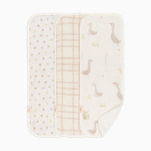 Crane Baby Cotton Muslin and Terry Burp Cloth Set (3 Pack) - Charlie Goose