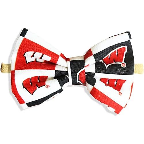 Madison Wisconsin Badgers Newborn Baby Girl To Toddler Nylon Headband Bow - Made In USA