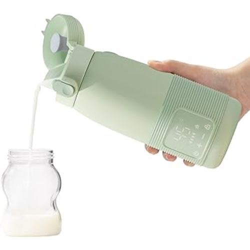 Portable Milk Warmer for Baby, Portable Bottle Warmer for Travel, Portable Water Warmer - Fast Charging, Cordless, 12 Ounces Big Capacity for Instant Breastmilk, Formula, Water