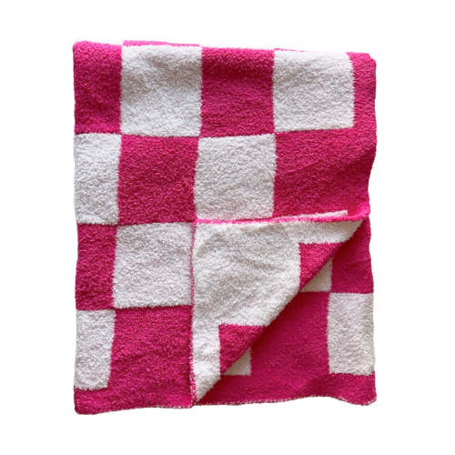 Phufy® Bliss Checker Blanket, Dragonfruit