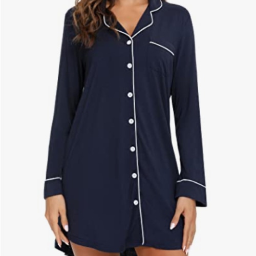 Leikar Maternity Nightgown Sleepwear For Women Nursing Pajamas Long Sleeve Sleepshirt, Long Sleeve-navy Blue, X-Large : Amazon.com.au: Clothing, Shoes & Accessories