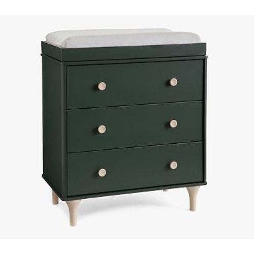 Babyletto Lolly 3-Drawer Changing Dresser, Forest Green/Washed Natural
