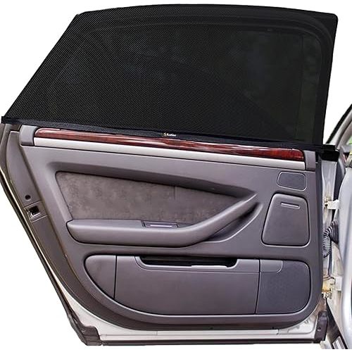 EcoNour Car Window Screens for Camping (Pack of 2) | 100% Protection from Bugs, UV and Mosquito Net | Breathable Mesh Baby Window Covers for Privacy Blackout (Medium 32"x16") | Car Window Accessories