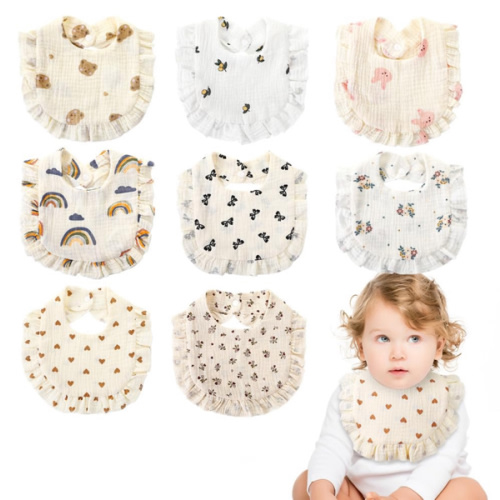 AUTOWT 8 Pack Baby Bandana Drool Bibs, Cute Ruffle Edge Set for Unisex Girls Boys, Super Absorbent Soft Cotton Drooling Bibs with Adjustable Snap Button for Infant Babies Teething Drooling (Flourish) : Amazon.com.au: Baby