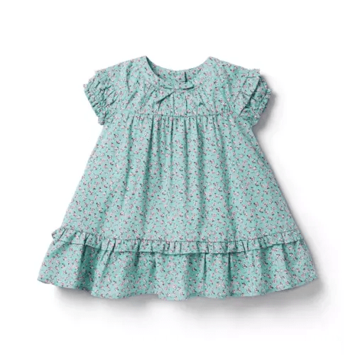 Newborn Teal Ditsy Floral Baby Ditsy Floral Ruffle Dress by Janie and Jack