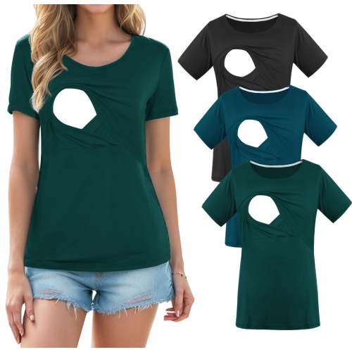 Smallshow Women's Maternity Nursing Tops Clothes Breastfeeding T-Shirts 3-Pack
