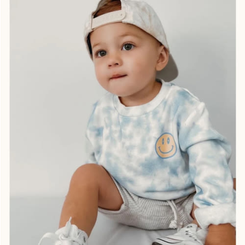 Blue Sky Tie Dye Crewneck