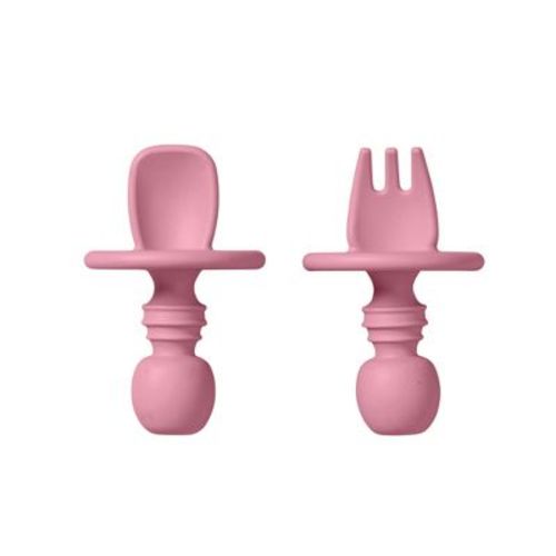 SARO “Nordic” Training Utensil Set: Silicone Ergonomic Spoon & Fork for Baby-Led Weaning & Self-Feeding | Anti-Choke Design