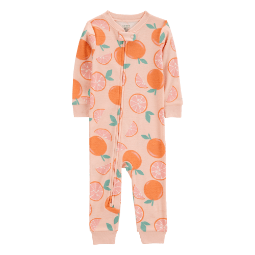 Baby Orange Print Snug Fit Cotton Footless 1-Piece Pajamas - Pink - Carter's | Carter's