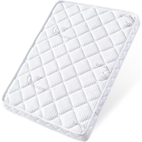 Pack and Play Mattress - 38" x 26"- Premium Knitted Fabric Safety Reinforced Play Yard Mattress - Fits for Graco & Baby Trend & Pamo Babe Playard, Firm Support and Comfort Foam,White