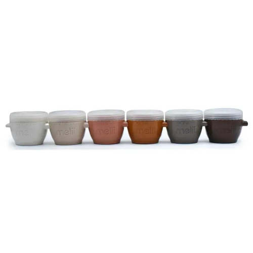 Melii - 6Pk Snap Containers & Go Pods, Neutrals, 2 Oz