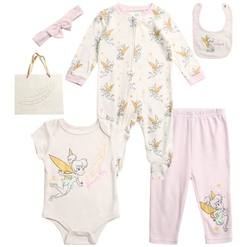 Disney Newborn Baby Boys Girls 7 Piece Layette Christmas Holiday Gift Set: Mickey Mouse, Winnie the Pooh & Minnie Mouse, 0-6M