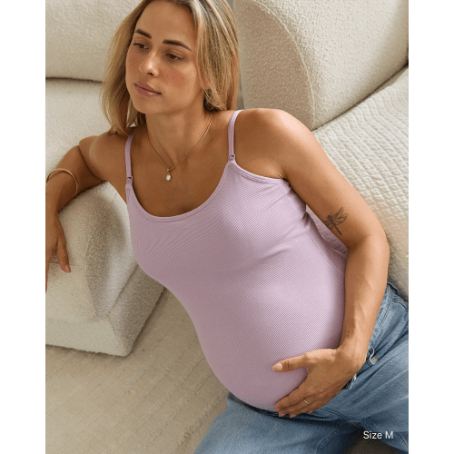 Soft Ribbed Nursing Tank - Lilac